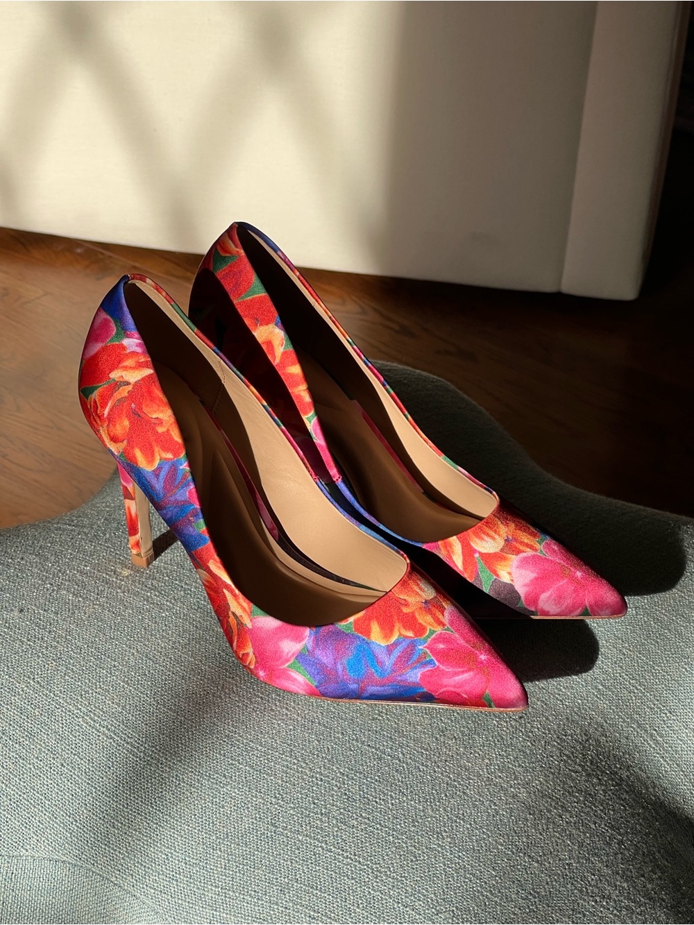 Ted Baker London Pink & Red Floral Pointed-Toe Pumps